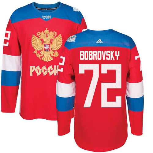 Kinder Team Russland #72 Sergei Bobrovsky Authentic Rot Auswärts 2016 World Cup